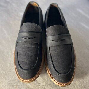 Seven 91 Mens SZ 10 Black Modern Penny Loafers Wardrobe Staple Work Dress Casual